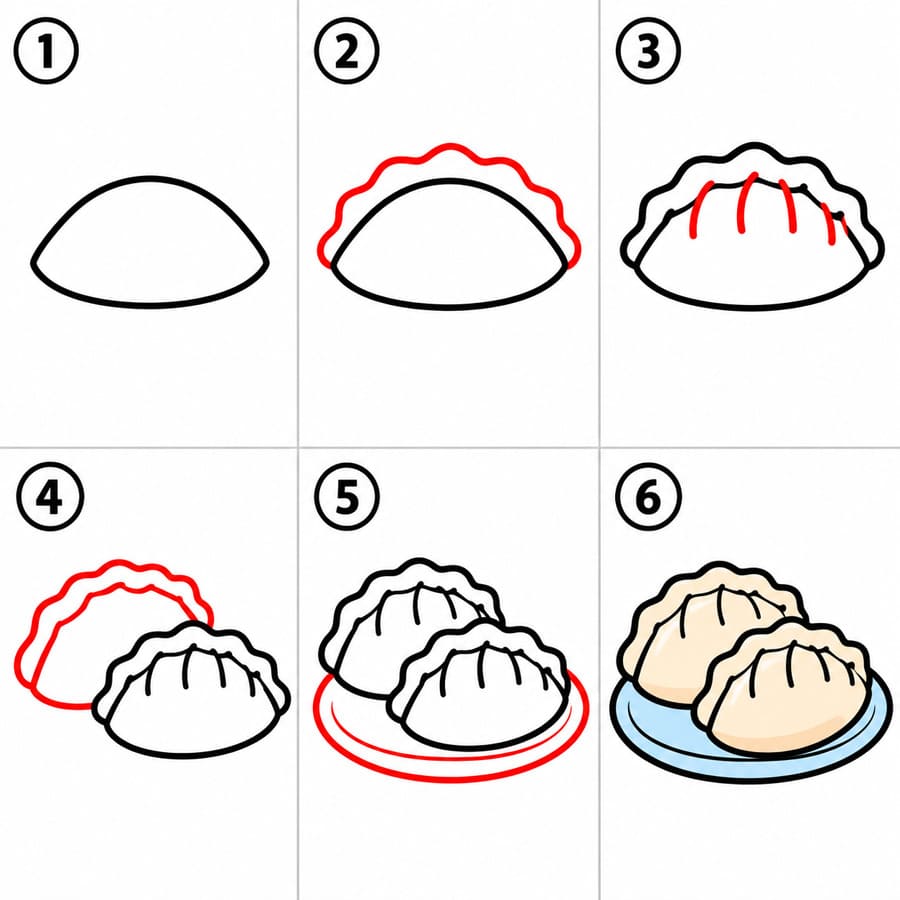 Ravioli plié dessin