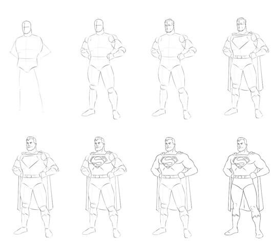 Superman corps entier dessin