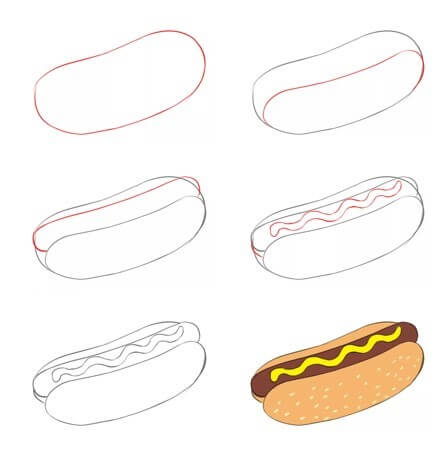 Tête de hot-dog 3 dessin