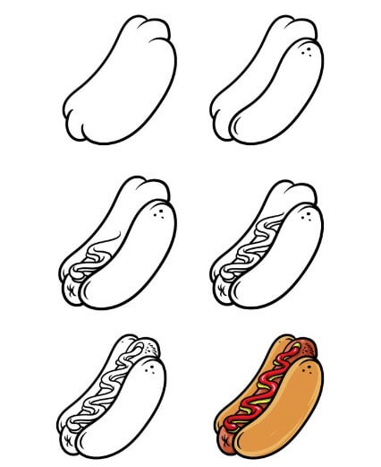Tête de hot-dog 4 dessin