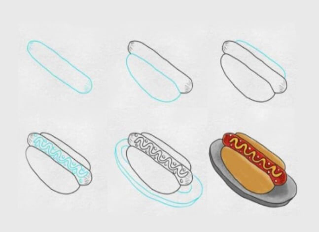 Tête de hot-dog 6 dessin