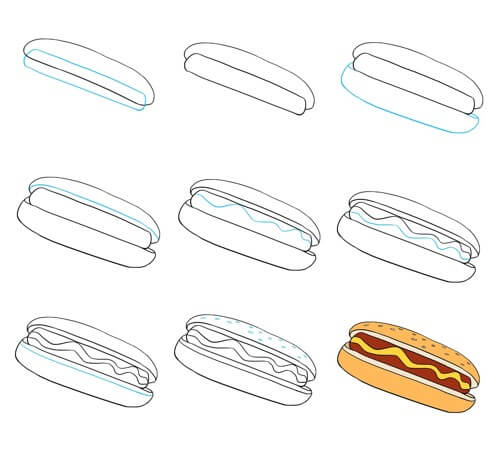Tête de hot-dog 7 dessin