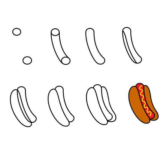 Tête de hot-dog 8 dessin