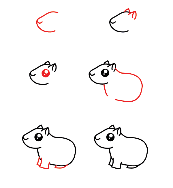 Capybara mignon dessin