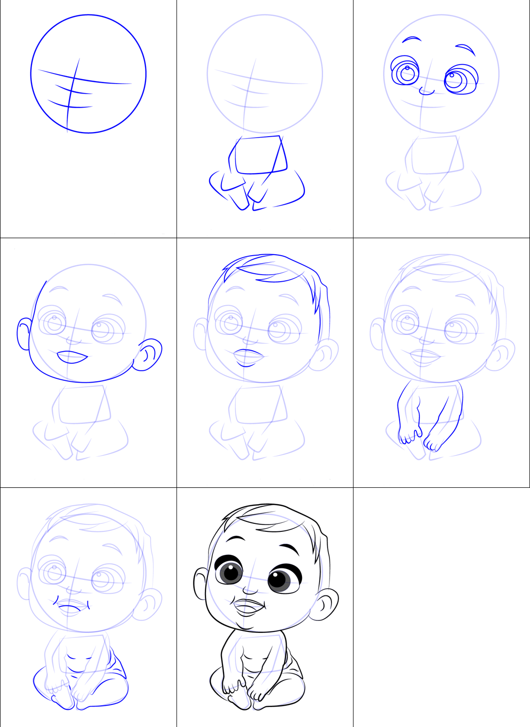 Comment dessiner Dessin de bébé simple - Dessin Facile