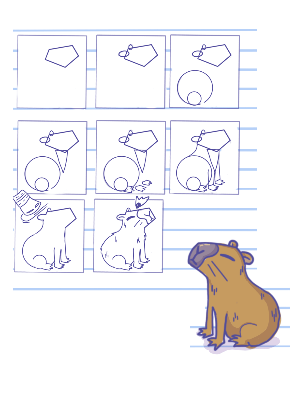 Dessin de Capybara simple (1) dessin