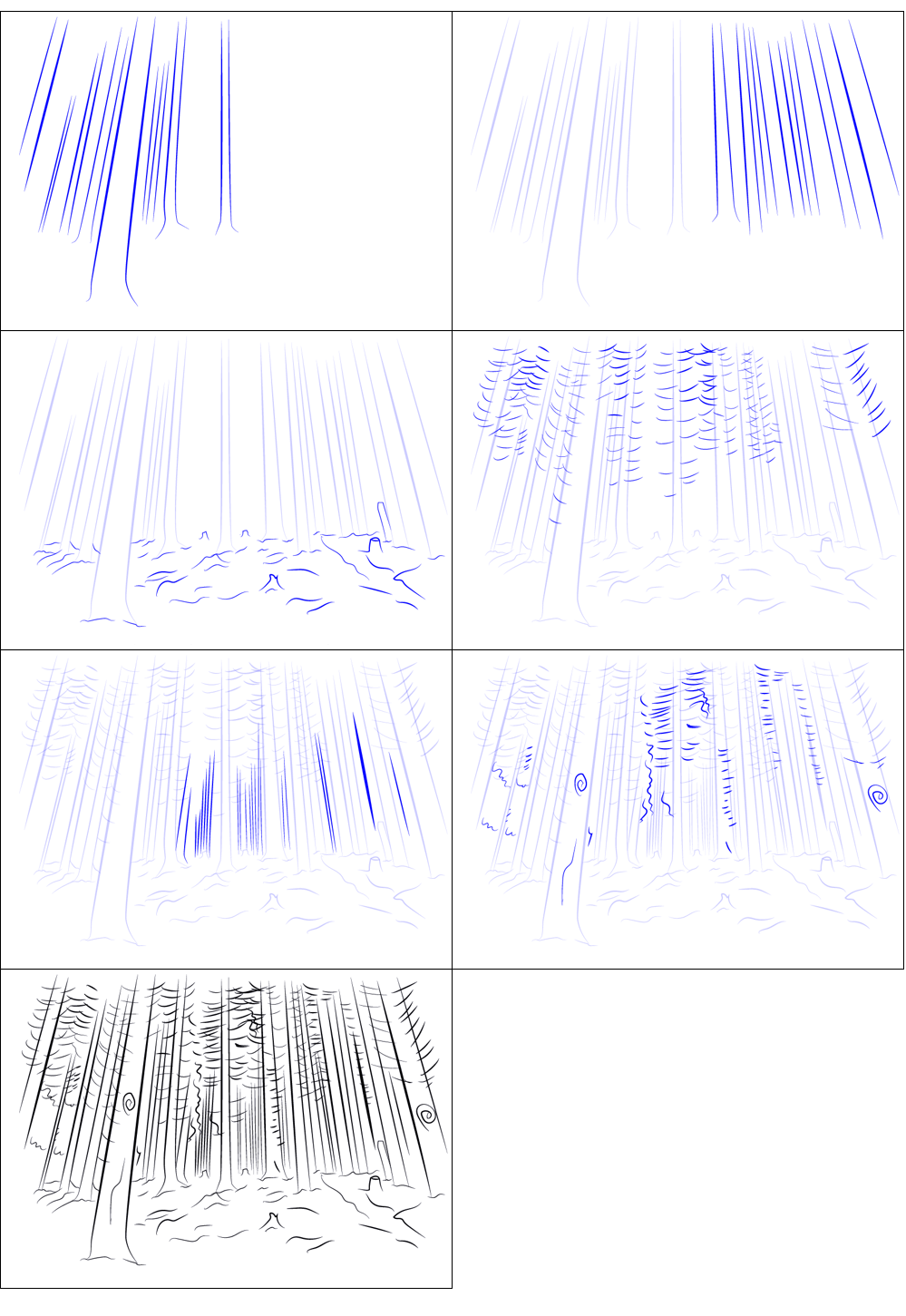 Dessine une forêt simple (1) dessin