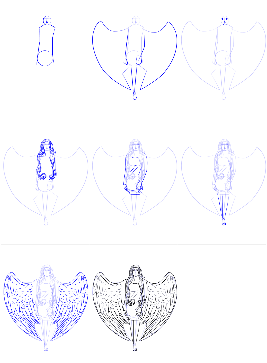 Dessiner des anges simples (1) dessin