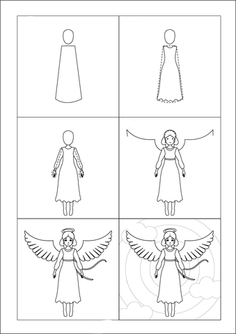 Dessiner des anges simples (2) dessin