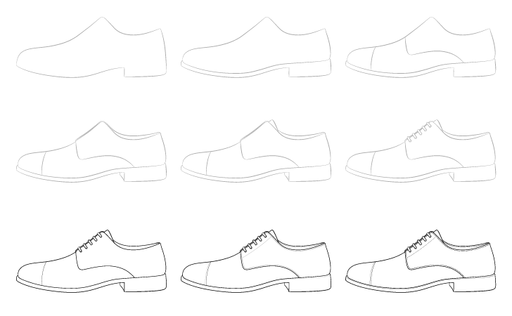 Dessiner des chaussures simples dessin