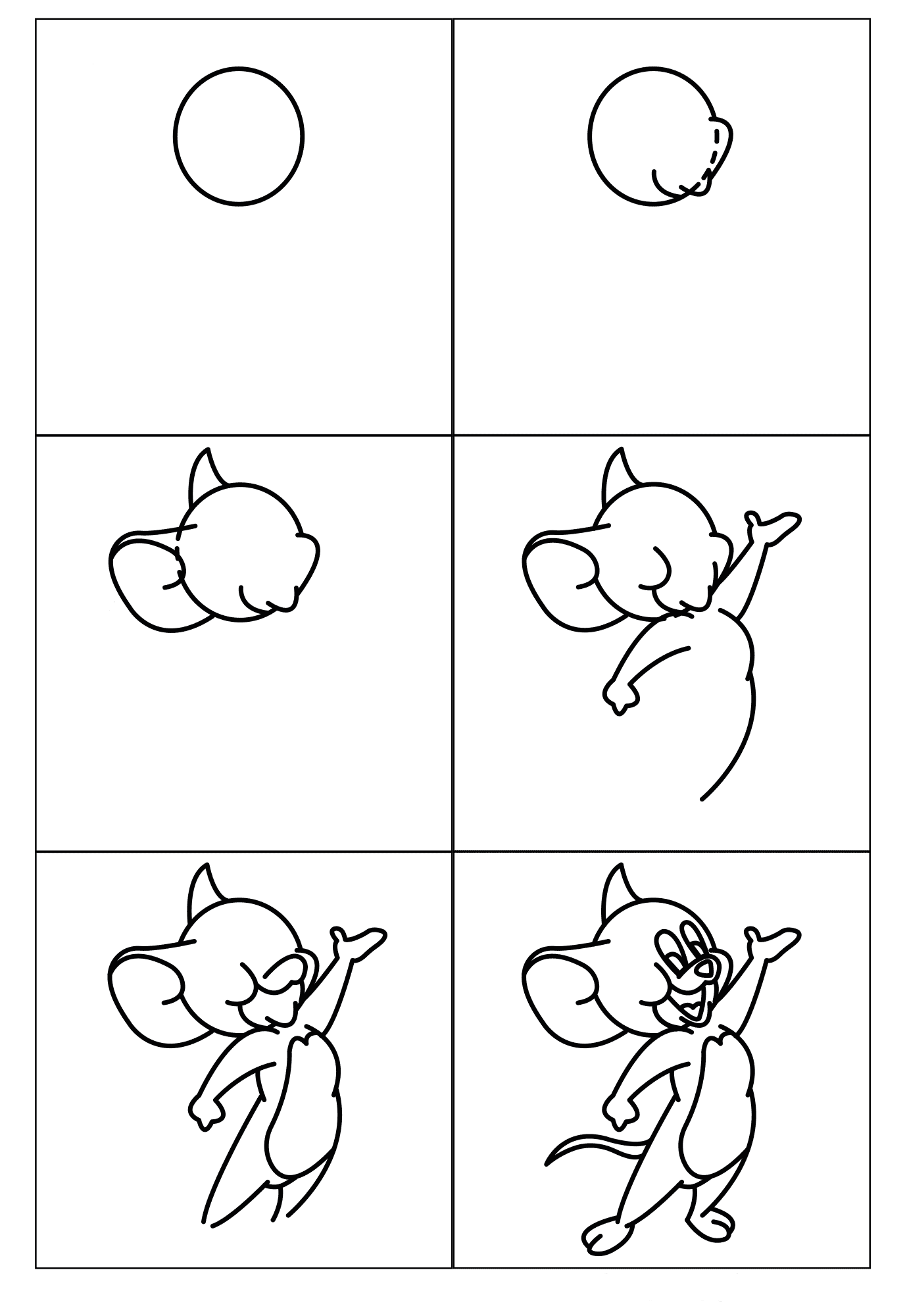 Dessiner Jerry Mouse simple (1) dessin