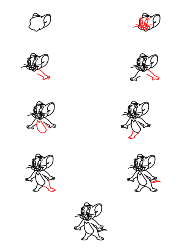 Dessiner Jerry Mouse simple (2) dessin