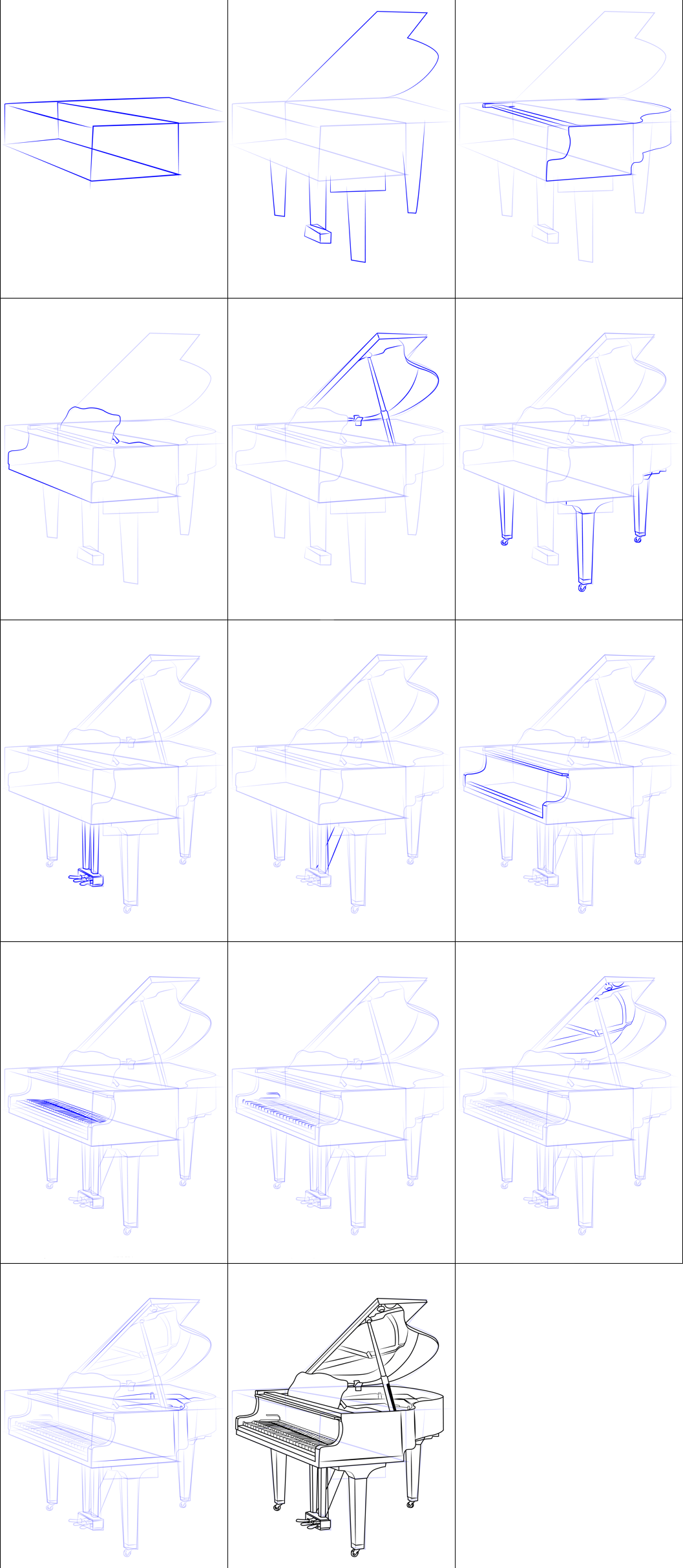 Dessiner un piano simple (2) dessin