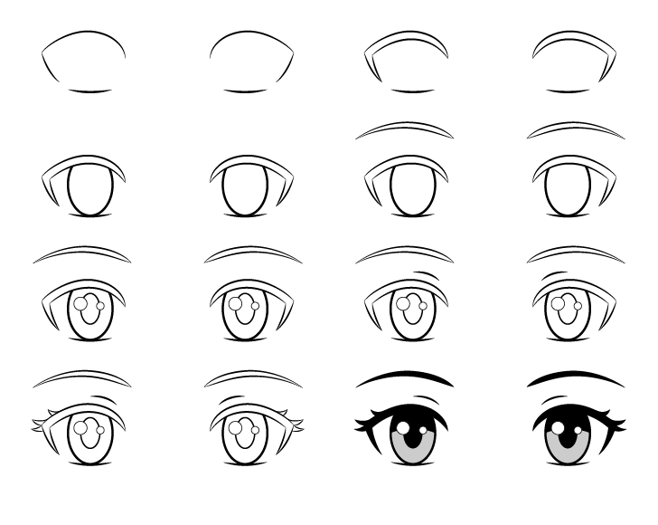 Drawing simple anime eyes dessin