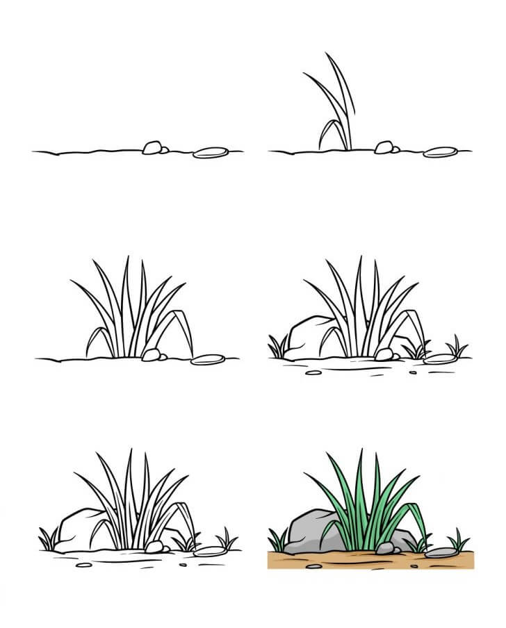 15+ Facile Idées de dessin Herbe - Comment dessiner Herbe