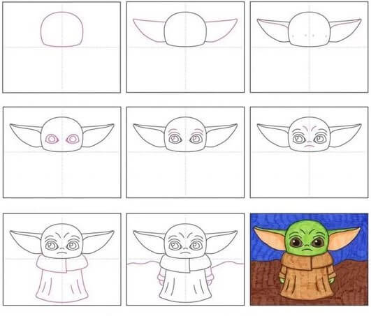 Idée bébé Yoda (10) dessin