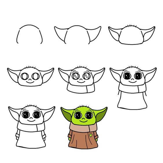 Idée bébé Yoda (11) dessin