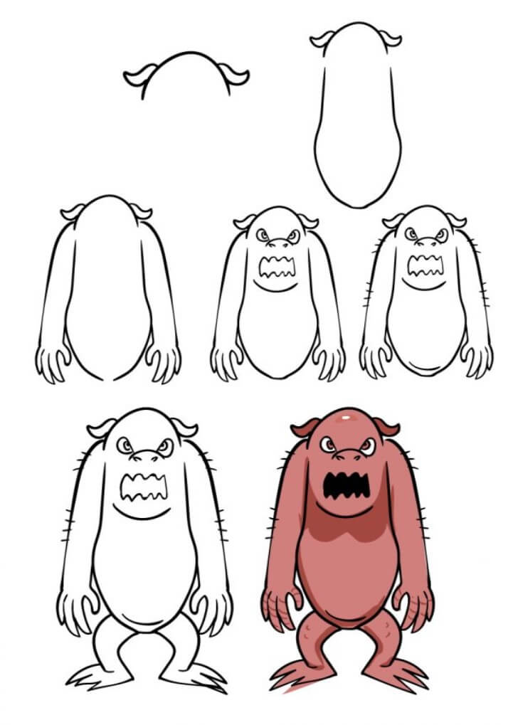 Dessin De Monstre Facile Dessins Gratuits Colorier Coloriage Dessin De Monstre Facile Dessins Gratuits Colorier Coloriage