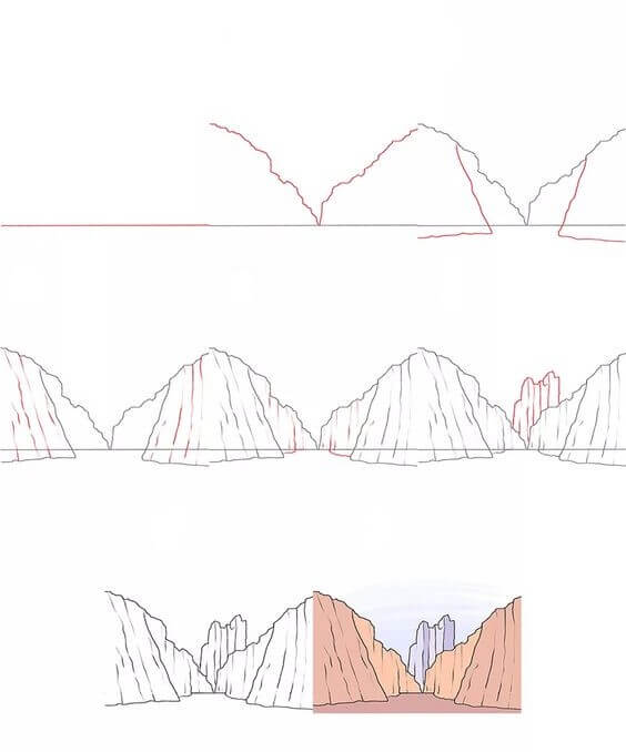 Idée de montagnes (3) dessin