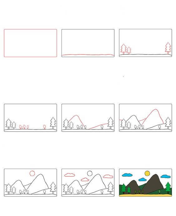 Idée de montagnes (4) dessin