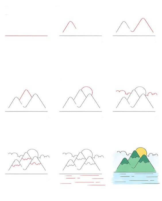 Idée de montagnes (5) dessin