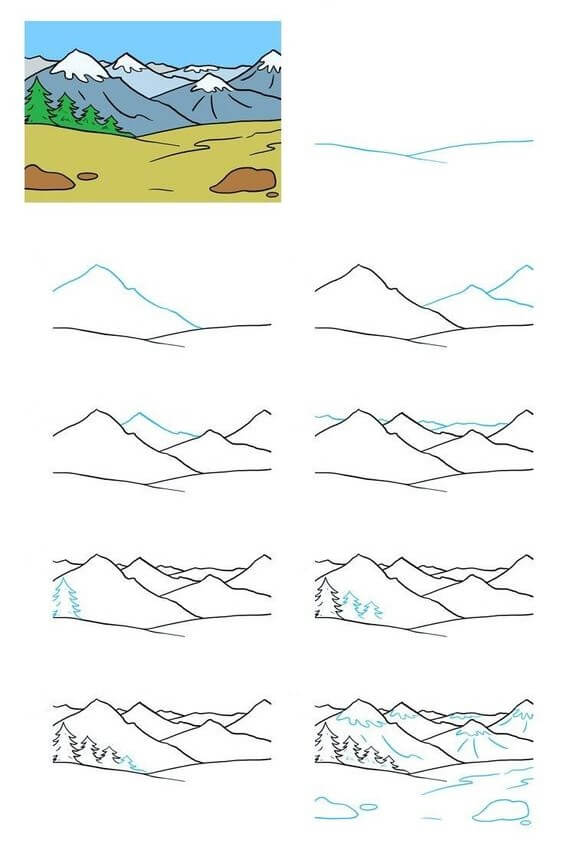 Idée de montagnes (8) dessin