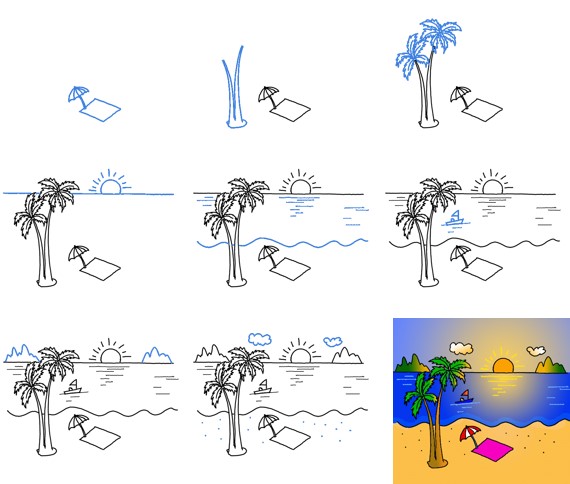 Idée de plage (12) dessin