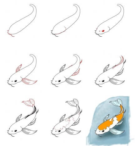 Idée de poisson Koi (13) dessin