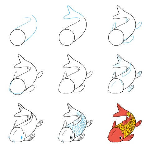 Idée de poisson Koi (14) dessin