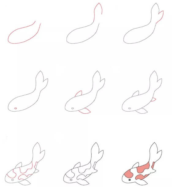 Idée de poisson Koi (19) dessin
