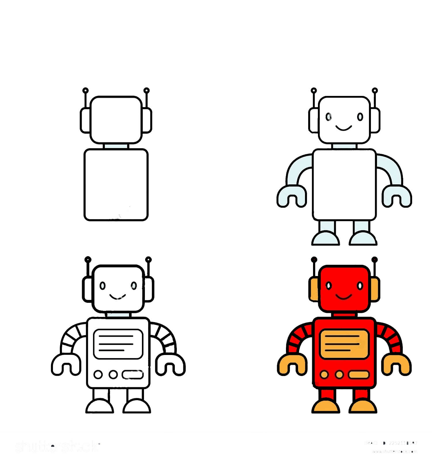 45 Facile Et Simple Id es De Dessin Robot Comment Dessiner Robot
