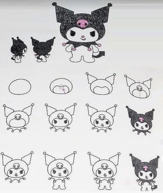 15+ Facile et mignon Idées de dessin Kuromi - Comment dessiner Kuromi