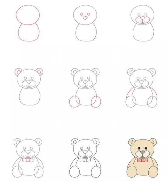 Idée ours en peluche (20) dessin