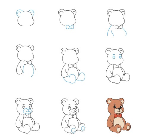 Idée ours en peluche (24) dessin