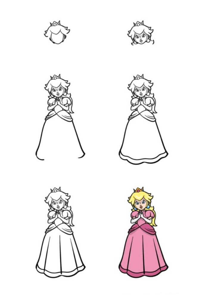 Idée Princesse Peach (10) dessin
