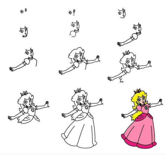 Idée Princesse Peach (11) dessin