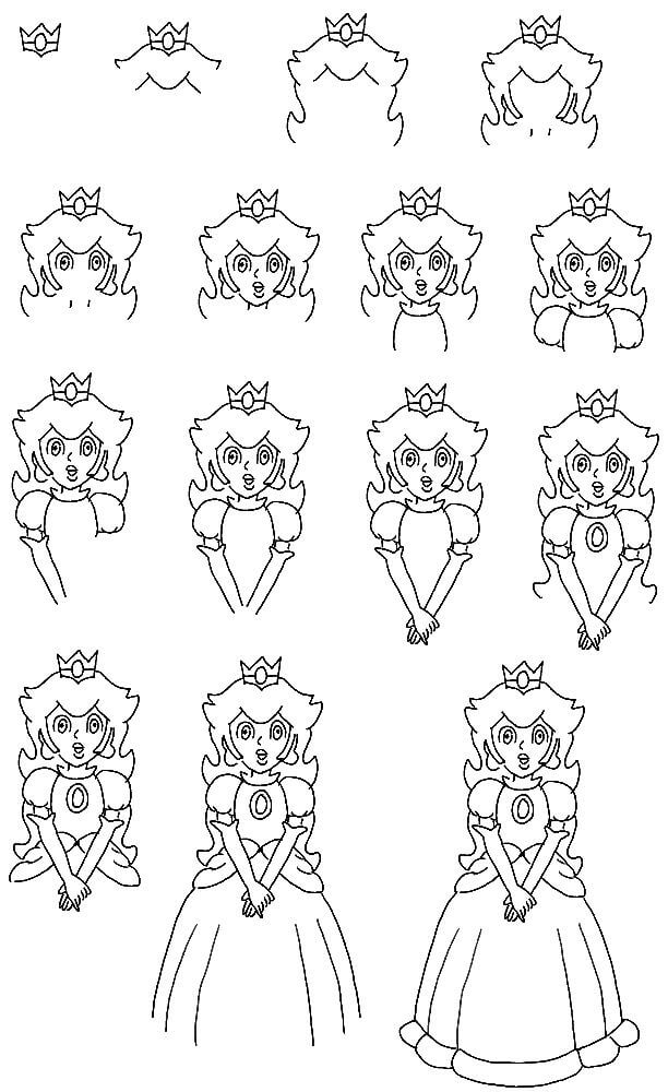 Idée Princesse Peach (8) dessin