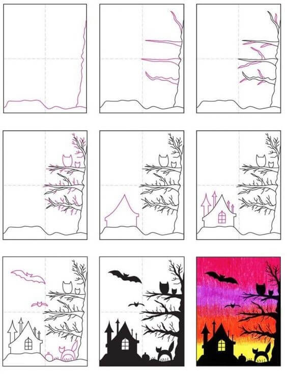Idées de maisons hantées (9) dessin