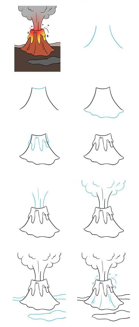 Idées de volcan (12) dessin