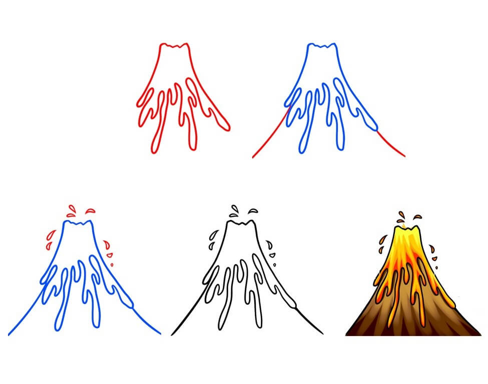 Idées de volcan (17) dessin