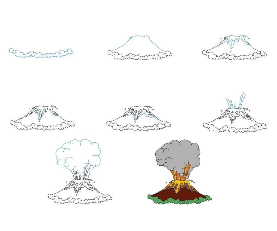 Idées de volcan (22) dessin