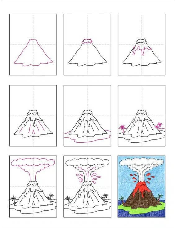 Idées de volcan (4) dessin