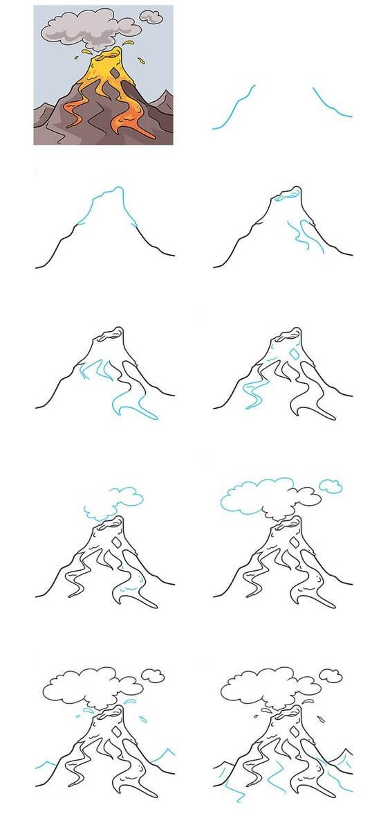 Idées de volcan (6) dessin