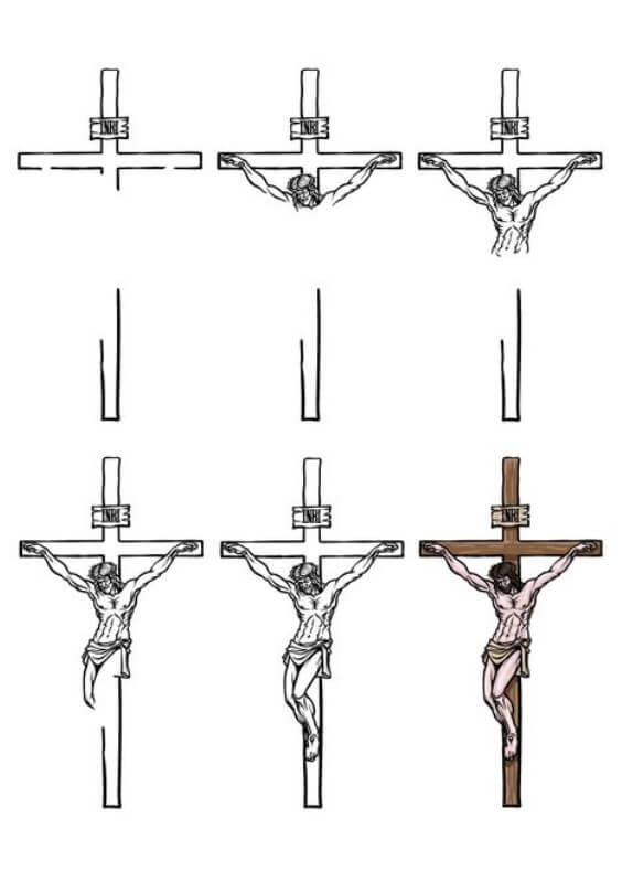 Jésus est sur la croix (1) dessin
