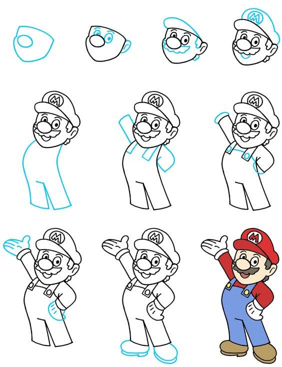 Mario a fait signe dessin