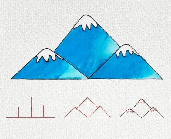 Montagne enneigée (1) dessin