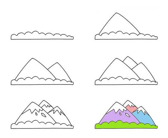 Montagne enneigée (2) dessin