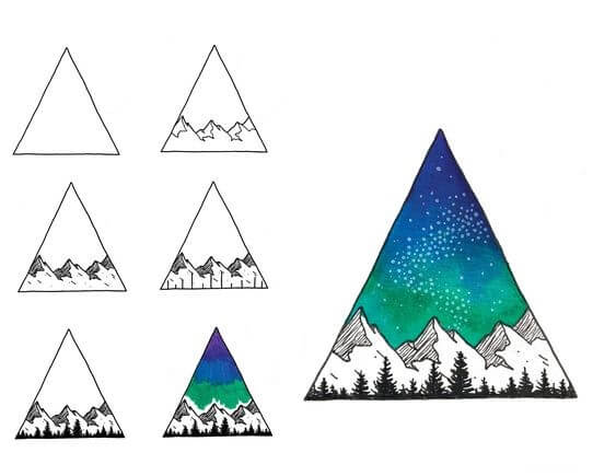 Montagne enneigée (4) dessin