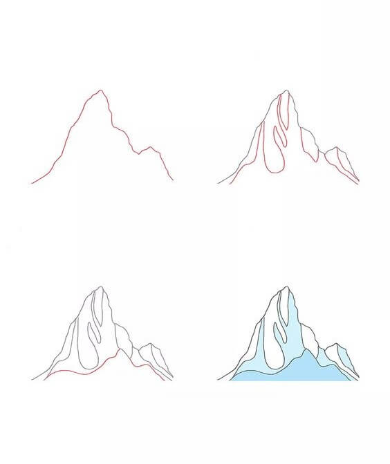 Montagne enneigée (6) dessin
