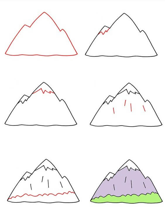 Montagne enneigée (8) dessin